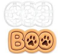 BAKERLOGY Emporte-pièce Empreinte de Patte BOO - Halloween | Biscuits mignons et effrayants, empreinte de patte BOO, fête Halloween, pâtisserie animaux, cake toppers, idées cadeaux