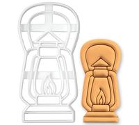 BAKERLOGY Emporte-pièce Lanterne Ouragan - Forme de Lampe Vintage pour Biscuits Mystère d’Halloween, Thème Détective ou Fantôme, Lumière Victorienne, Accessoire de Pâtisserie Surnaturelle