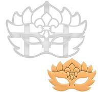 BAKERLOGY Emporte-pièce Masque de Mardi Gras - Conception détaillée d'emporte-pièces pour la pâtisserie et l'artisanat, adaptée au fondant, à la pâte, à l'argile