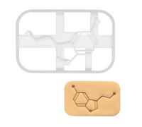 BAKERLOGY Emporte-pièce Molécule de Sérotonine pour Biscuits | Motif de molécule de sérotonine pour biscuits, fondant et pâte à sucre, idéal pour chimie, biologie et neurosciences.