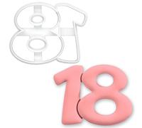 BAKERLOGY Emporte-pièce Nombre 18 - Outil de pâtisserie pour 18e anniversaire, fête dix-huit ans, célébration passage à l’âge adulte, décoration gâteau et fondant