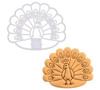 BAKERLOGY Emporte-pièce Paon en Parade - Découpeur à Biscuit Élégant avec Plumes Déployées pour Gâteaux de Mariage, Douceurs de Fiançailles et Pâtisserie Inspirée par l’Ornithologie