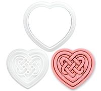 BAKERLOGY Emporte-pièce & Tampon Mini Cœur Celtique - Nœud d’Amour Emporte-pièce à empreinte pour pâtisserie de mariage, biscuits romantiques, décoration de cupcakes pour la Saint-Patrick