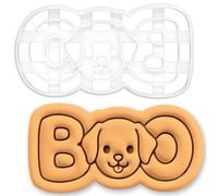 BAKERLOGY Emporte-pièce Visage de Chien BOO - Halloween | Biscuits mignons et effrayants, visage de chiot kawaii BOO, fête Halloween, pâtisserie d’automne, cake toppers, cadeaux