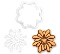 BAKERLOGY Feu d’Artifice Étoilé Mini Emporte-Pièce & Tampon Pâtisserie | Design 2 pièces pour des détails rayonnants nets dans pâte ou fondant - Nouvel An, 14 Juillet, 4 Juillet et Diwali.