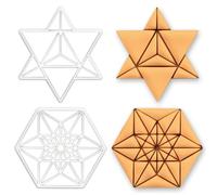 BAKERLOGY Lot de 2 Emporte-pièces, Équilibre Vectoriel et Tétraèdre Stellaire, Motif de Géométrie Sacrée pour Biscuits, Pâte à Sucre et Argile, Thème Méditation et Spiritualité New Age