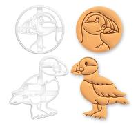 BAKERLOGY Lot de 2 emporte-pièces macareux - Découpe biscuit oiseau marin de l’Atlantique pour pâtisserie nature, cadeau pour amoureux des oiseaux, thème côtier, décoration de gâteaux