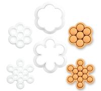 BAKERLOGY Lot de 2 Mini Emporte-pièces & Tampons, Fruit de Vie et Œuf de Vie, Motif de Géométrie Sacrée pour Biscuits, Pâte à Sucre et Argile, Thème Méditation et Spiritualité