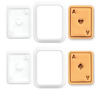 BAKERLOGY Lot de 2 Mini Emporte-pièces & Tampons Pique & Cœur de Poker - Embosseur Fondant Carte à Jouer pour Pâtisserie Soirée Casino, Décoration de Cupcakes & Outil pour Pâte à Biscuits