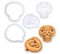 BAKERLOGY Lot de 2 Python Royal Tête & Boule Mini Emporte-pièces & Tampons - Découpes Fondant Serpent pour Biscuits, Cupcakes, Animaux Exotiques, Fête Reptiles, Herpétologie, Zoo, Jungle & Halloween