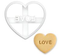 BAKERLOGY "Love" Conversation Heart Cookie Cutter - Romantic Proposal Design for Date Night, Valentine’s Day, Weddings, Engagements, Anniversaries & Celebration Cookies
