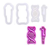 BAKERLOGY Mini Emporte-Pièce Pipette et Hélice ADN (5 cm) - Tampons Micropipette et ADN pour Cupcakes Scientifiques, Outil Fondant pour Fête de Laboratoire et Gâteaux sur le Thème Biologie