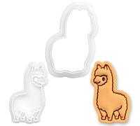 BAKERLOGY Mini emporte-pièce & tampon alpaga - Embosseur fondant mignon pour pâtisserie animaux de la ferme, baby shower, fête d’anniversaire, outil de décoration de cupcakes