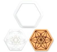BAKERLOGY Mini Emporte-pièce & Tampon Équilibre Vectoriel, Motif de Géométrie Sacrée pour Biscuits, Pâte à Sucre et Argile, Thème Méditation et Spiritualité New Age