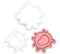 BAKERLOGY Mini Emporte-pièce & Tampon Lymphocyte - Globule Blanc pour Fondant, Biscuits, Sablés, Immunologie, Hématologie, Soins Infirmiers & Médecine