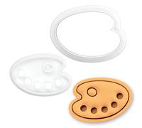 BAKERLOGY Mini emporte-pièce & tampon palette d’artiste - Embosseur fondant palette de peinture pour fête artistique enfants, pâtisserie créative, outil de décoration de gâteaux