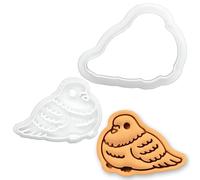BAKERLOGY Mini Emporte-pièce & Tampon Pigeon Dodu - Découpe Biscuit Oiseau Mignon pour Amoureux des Animaux, Pâtisserie Fantaisie Amusante, Outil de Décoration de Gâteaux