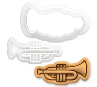 BAKERLOGY Mini Emporte-Pièce & Tampon Trompette - Instrument Cuivre pour Fête & Récital