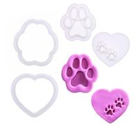 BAKERLOGY Paws of Love - Emporte-pièce & Tampon Mini Patte (5 cm) - Cœur avec Empreintes & Patte Réaliste pour Friandises, Amoureux des Chiens et Pâtisserie Créative