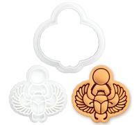 BAKERLOGY Scarabée Ailé Mini Emporte-pièce & Tampon - Coléoptère de l’Égypte Ancienne pour Pâte à Sucre, Biscuits, Cupcakes, Fête Pharaon, Égyptologie, Archéologie & Mythologie