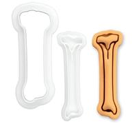 BAKERLOGY Tibia Mini Emporte-pièce & Tampon - Embosseur Fondant Anatomie pour Biscuits, Cupcakes, Chirurgien Orthopédiste, Kinésithérapie, Étudiants Médecine, Classe Sciences & Halloween