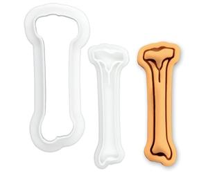 BAKERLOGY Tibia Mini Emporte-pièce & Tampon - Embosseur Fondant Anatomie pour Biscuits, Cupcakes, Chirurgien Orthopédiste, Kinésithérapie, Étudiants Médecine, Classe Sciences & Halloween