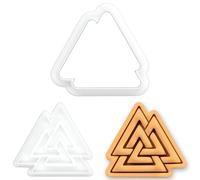 BAKERLOGY Valknut Mini Emporte-Pièce & Tampon Viking Mythologie Nordique | Symbole de trois triangles entrelacés pour fans de mythologie, thèmes scandinaves, anniversaires, mariages, LARP et médiéval.