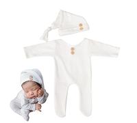 BakerMiche Accessoires de Photographie, Nouveau-né Bébé Mignon Shooting Photo Props Bébé Photo Prop Nouveau-né Ensemble Bodysuit et Casquette pour Bébé Type 1