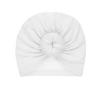 BakerMiche Bébé Turban Bonnet, Bonnet Turban Naissance Fille Elastique Turban Bébé Fille Garçon Nouveau-Né Bandeau Cheveux Infant Bonnet Bébé Fille Doux Mignon Toddler Cap pour Bébé Blanc