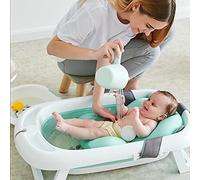 Bakermiche Coussin de Bain Réglable pour Bébé - Siège de Bain pour Tout-Petit, Réducteur de Baignoire, Tapis Antidérapant Pliable et Confortable