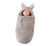 BakerMiche Hiver Gigoteuse en Peluche, Couverture Douce et Douillette L'emmaillotage Hivernal réglable Couverture enveloppante bébé nid Couchage Douce Universelle Chaud Langer pour bébés Gris 1