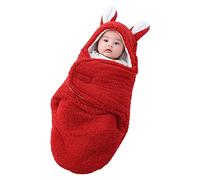 BakerMiche Hiver Gigoteuse en Peluche, Couverture Douce et Douillette L'emmaillotage Hivernal réglable Couverture enveloppante bébé nid Couchage Douce Universelle Chaud Langer pour bébés Rouge 2