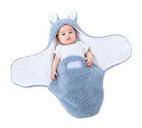 BakerMiche Hiver Gigoteuse en Peluche, Couverture Douce et Douillette L'emmaillotage Hivernal réglable Couverture enveloppante bébé nid Couchage Douce Universelle Chaud Langer pour bébés Bleu 1