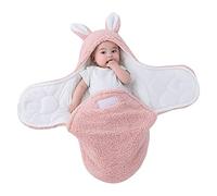 BakerMiche Hiver Gigoteuse en Peluche, Couverture Douce et Douillette L'emmaillotage Hivernal réglable Couverture enveloppante bébé nid Couchage Douce Universelle Chaud Langer pour bébés Rose 1