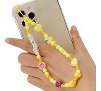 Bakermiche lanière Lettre Bracelet Bijoux Bracelet Antidérapant Lanière Chaîne Anti-Perte en Cristal de Téléphone Portable, Lanière de Perles de Téléphone Portable pour Femmes Filles