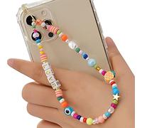 Bakermiche lanière Lettre Bracelet Bijoux Bracelet Antidérapant Lanière Chaîne Anti-Perte en Cristal de Téléphone Portable, Lanière de Perles de Téléphone Portable pour Femmes Filles