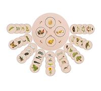 Bakermiche Plateau de Cycle de Vie, Tableau du Cycle de Croissance de La Vie Montessori, Casse-tête du Cycle de Vie en Bois, Jouets de Développement de Puzzle Jouet Éducatif Précoce pour Les Enfants