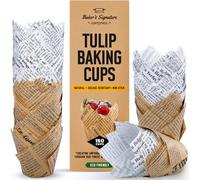 Baker's Signature Lot de 150 moules à muffins en papier sulfurisé - Pâte de bois naturel, anti-graisse, imperméable, non toxique - Idéal pour de nombreuses occasions