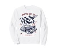 Bakersfield CA Vintage Vibes Voiture Classique Motif Vieilli Sweatshirt