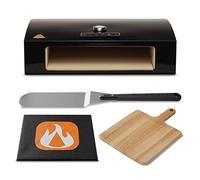 BakerStone Four à pizza, four d'extérieur en pierre à 5 côtés pour barbecue à gaz, coque en émail, kit de four de cuisson portable avec pelure de bois, pelle tournante, couvercle anti-poussière, série