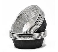Bakery Direct Lot de 130 moules à tarte ronds en aluminium 5 couleurs Noir