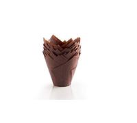 Bakery direct Lot de 200 mini caissettes à muffins en forme de tulipe Marron chocolat