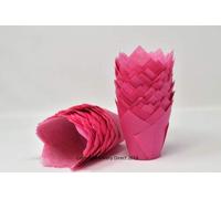 Bakery Direct Lot de 50 caissettes à muffins en forme de tulipe Rose Taille standard