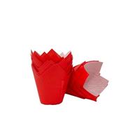 Bakerydirect Lot de 50 caissettes à muffins en forme de tulipe Rouge Taille standard