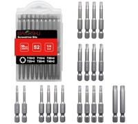 BAKESHU Torx Bit long Set, T10-T15-T20-T25-T30-T40 Assortiment d'embouts en S2 (longueur : 50 mm, 20 pièces)