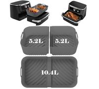Baketron 1×10.4L+2×5.2L Moule Silicone Air Fryer Pour Ninja Foodi Flex Drawer AF500EU,Accessoires Air Fryer Ninja 10.4L Grande Capacité Gris