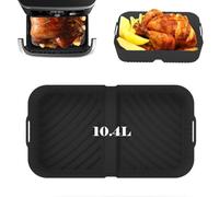 Baketron 1×10.4L Moule Silicone Air Fryer Pour Ninja Foodi Flex Drawer AF500EU,Accessoires Air Fryer Ninja 10.4L Grande Capacité Noir