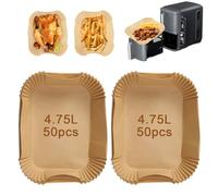 Baketron 100PCS Papier Cuisson Liners pour Ninja Double Stack SL400EU 9.5L,Grande Capacité Ninja SL400EU Papier Sulfurisé Accessoires