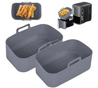 Baketron 2PCS Ninja Double Stack XL 9.5L SL400EU Silicone Moule,Grande Capacité Silicone Accessoires pour Ninja SL400EU Gris