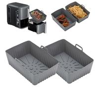 Baketron 2PCS Ninja Double Stack XL 9.5L SL400EU Silicone Moule,Grande Capacité Silicone Accessoires pour Ninja SL400EU Gris